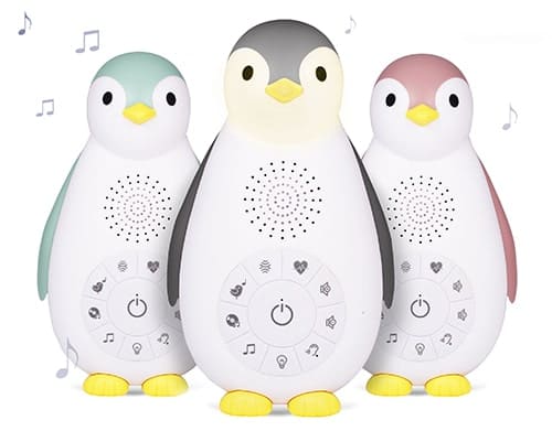 ZAZU ZOE PENGUIN Portable Night Light Soothing Sounds for Baby Toddler 